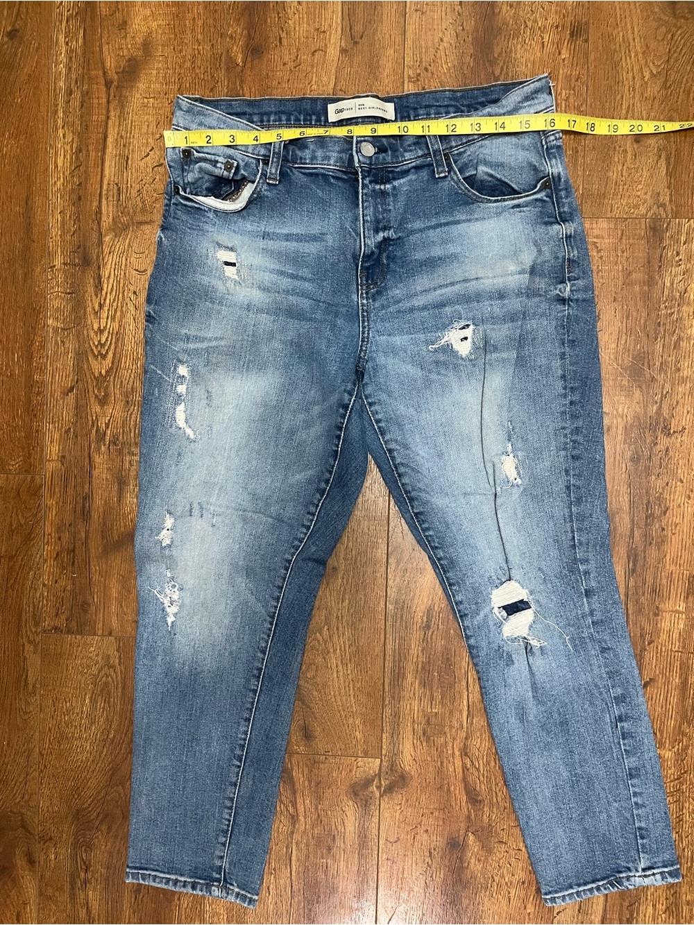 GAP Distressed Light Blue Cropped Jeans